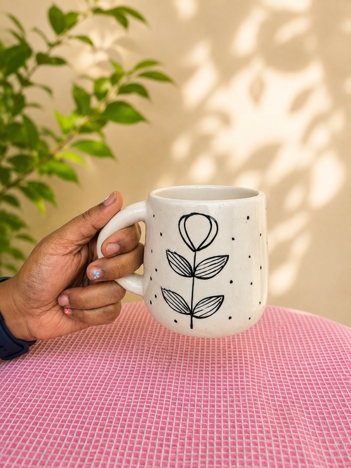 Black and White Leaf Mug