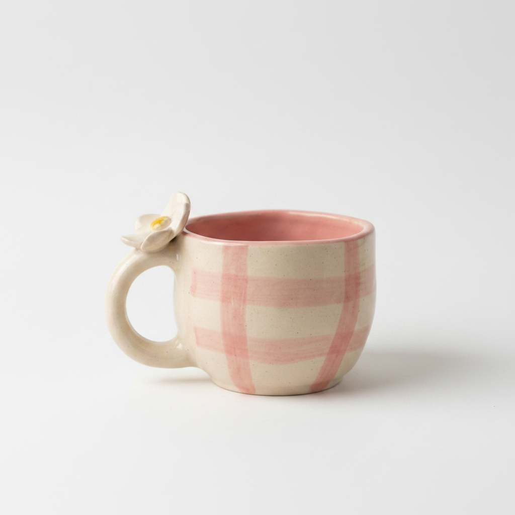 Flower Handle Cup – White Background