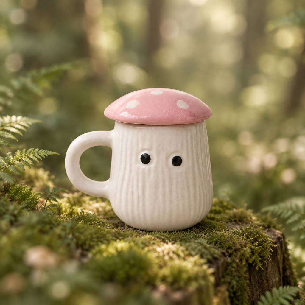 Pink Mushroom Mug — Subtle Forest
